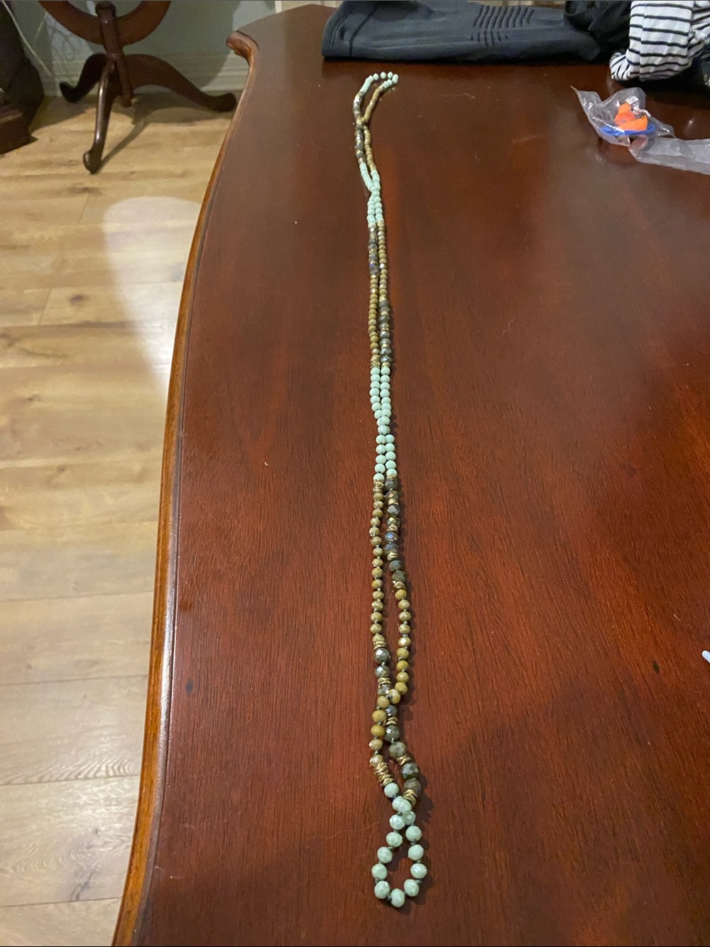 Multi-Strand Brown and Mint Beaded Necklace - Women Jewelry - Picture 3 of 5